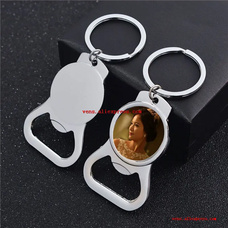 Collage Custom Bottle Cap Sublimation blank bottle opener key chain