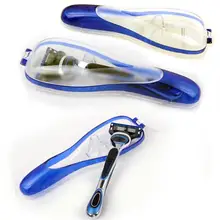 1 unidad portátil de viaje porta cuchillas de afeitar caja de afeitadora hombres mujeres máquina de afeitar herramienta de almacenamiento organizador de baño