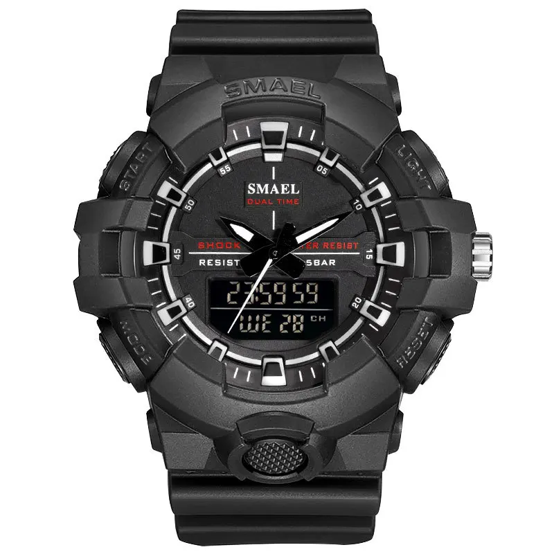 

Sml smael 1642b Men Electronic Quartz Dual-display Watch Alarm Clock Stopwatch Night Light Multi-functional Watch