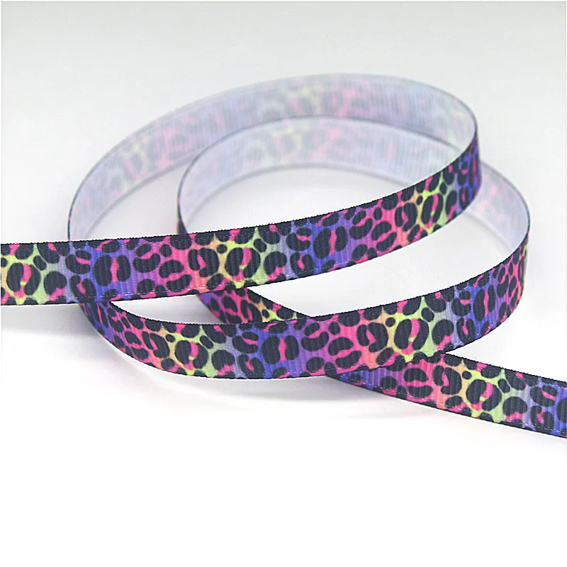 DHK 3/8'' 5yards Leopard Dinosaur Grid printed grosgrain ribbon Accessory hairbow headwear DIY 9mm Decorations C1929