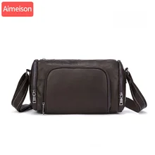 Винтажные кожаные сумки для мужчин, сумка-Кроссбоди из натуральной кожи, мужская повседневная сумка на одно плечо, мужские маленькие сумки-мессенджеры