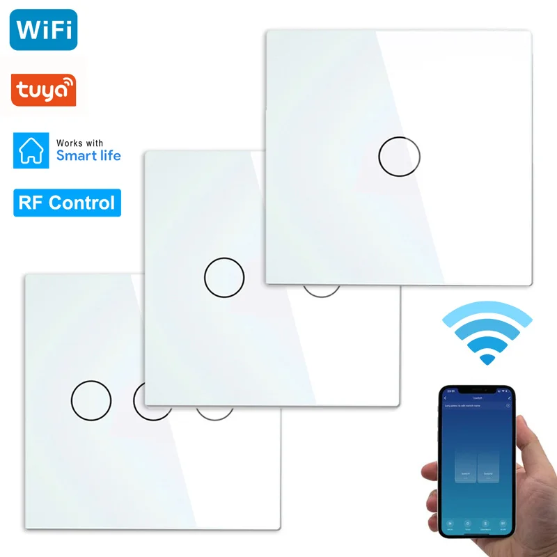 Умный Wifi сенсорный светильник выключатель Tuya RF433 пульт дистанционного