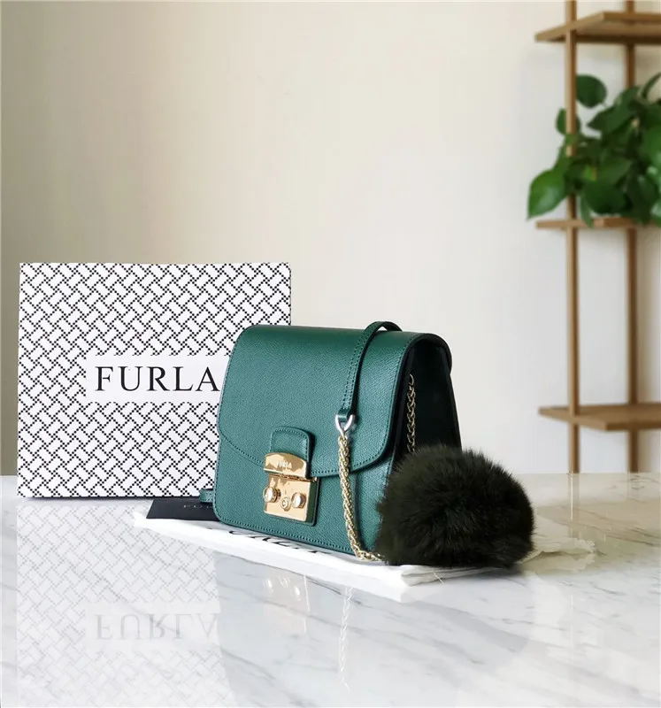 Оригинальные женские сумки FURLA, высококачественные женские кожаные сумки среднего размера темно-зеленого цвета, размер 21 см* 9 см* 15 см