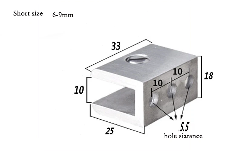 1Pcs 304 Rvs Klemmen Clips Ondersteuning Beugels 8-12 Mm Glas Klem Hardware Glas Houder Kabinet Clips