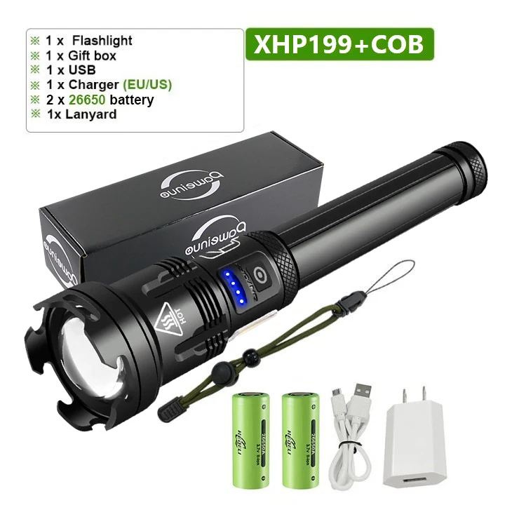 best small flashlights Newest XHP199 High Power LED Flashlights Ultra Powerful Led Torch Lights XHP160 Rechargeable Tactical Flashlight Hunting Lantern small led torch Flashlights