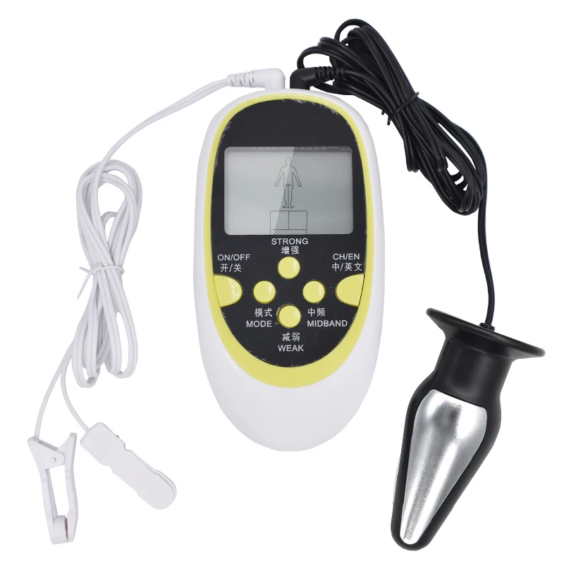 Electric Shock Vaginal Anal Butt Plug Electro Stimulator Prostate Massager E-Stim Clit Nipple Clamps Bdsm Sex Toys For Women Men