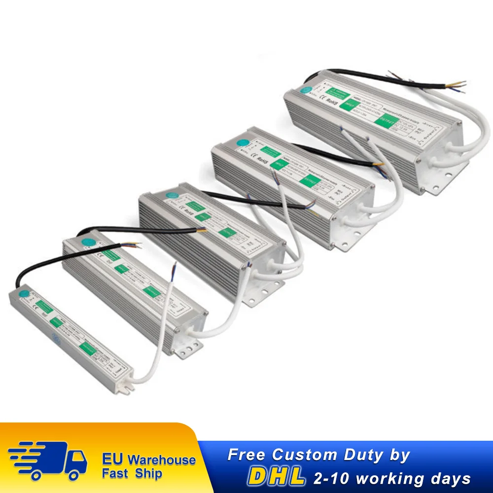 

LED Driver 12V 30W-200W LED Power Supply Adapter AC110-260V Lighting Transformers IP67 Waterproof LED Strip Lights Floodlight