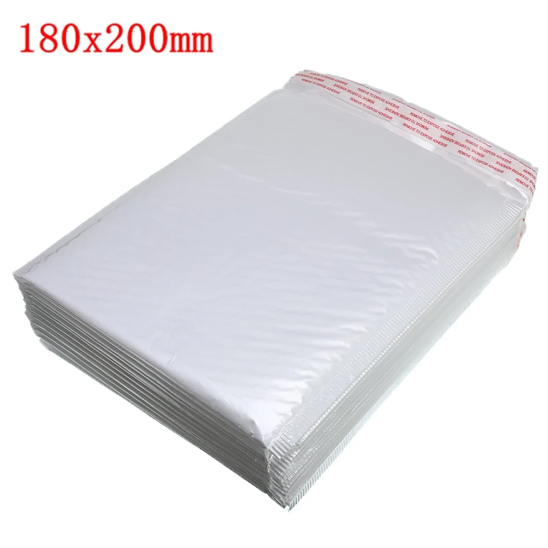 180x200mm 50 шт./лот, белый пенопластовый конверт, сумка, разные характеристики, почтовые отправители, мягкий конверт, пузырьковый почтовый пакет, Лидер продаж - Цвет: 180x200mm