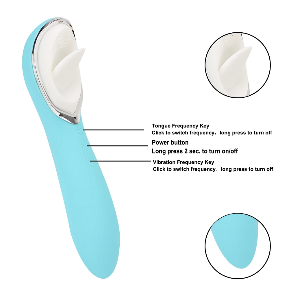 1 2 in Dildo vibrante Bacchetta leccata di lingua Vibratori Massaggiatore per sesso orale 10 velocità Capezzolo Clitoride St Vibratg Lickg 0_voghion.com