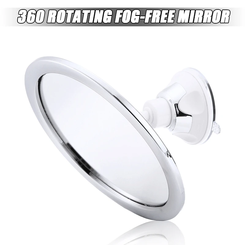 360 Degrees Rotation Fogless Suction Cup Shower Shaving Mirror Bathroom
