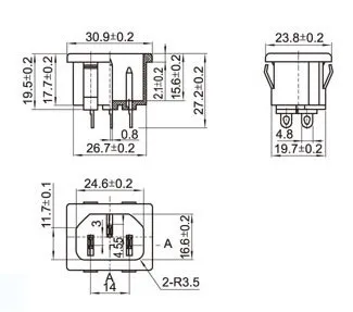 3 фута три ядра разъем питания самоблокирующийся Артикул слово 10 a 250 v AC-04