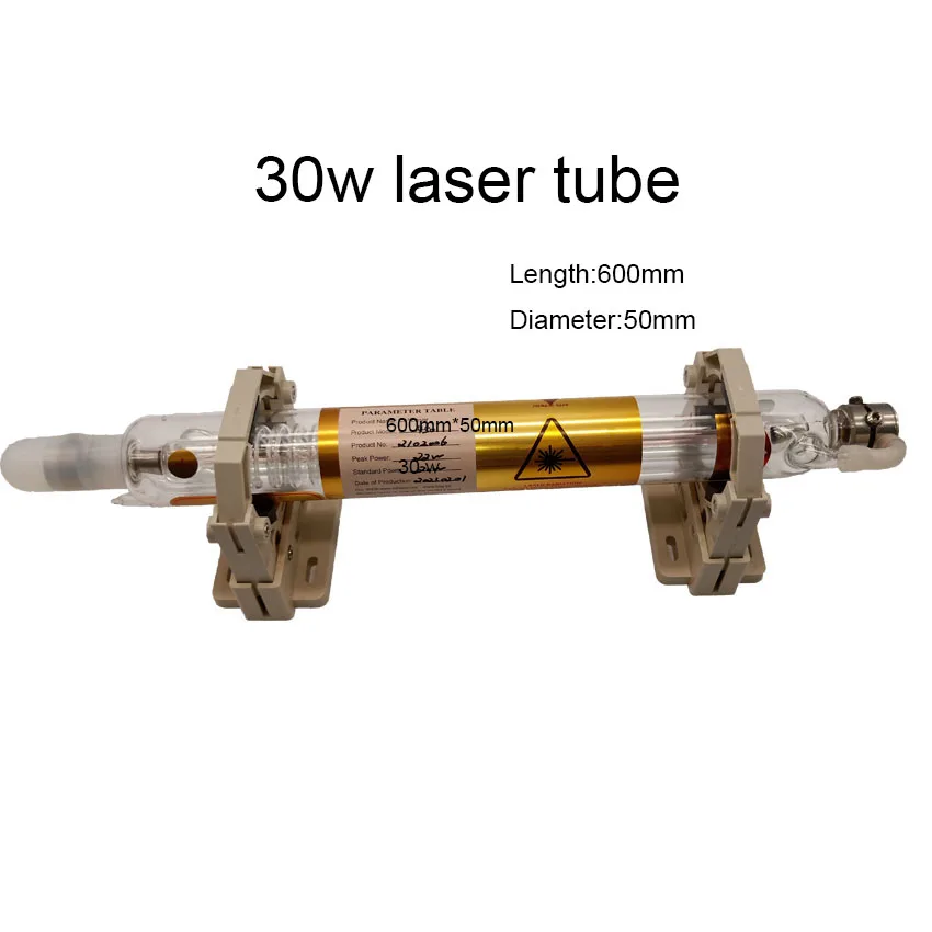 High quality 30W CO2 laser Tube Laser Pipe 600mm For CO2 Laser Engraving Cutting Carving Lamp Marker Machine Access