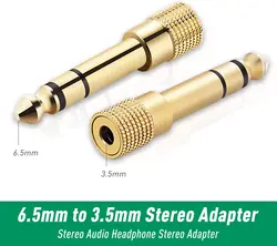 MeloAudio 2 PCs Headphone Adapter 6.35mm (1/4 inch) Male to 3.5mm (1/8 inch) Female Stereo Audio Jack Adapter for Guitar