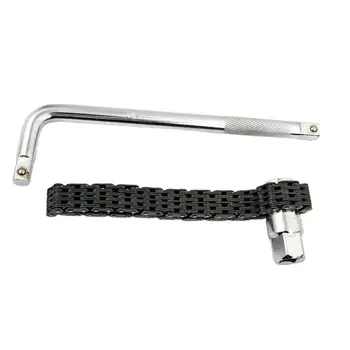 

1 Set of Auto Repair Oil Grid Removal Tool Double-chain Drum Filter Wrench Universal Chain Wrench Silver