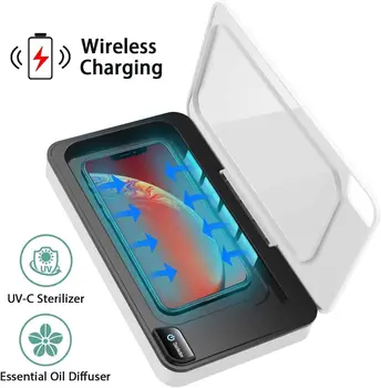 

Portable UV Smart Phone Sanitizer Sterilizer Box Cell Phone Sterilizer Cleaner for iPhone Android Cell Phone Jewelry Watches