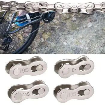 

5 Pair Bicycle Chain Quick Connector 8/9/10/11 Speed Silver Chain Quick Release Buckle