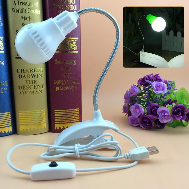 Настольная лампа для кабинета кровать книга лампа настольная Гибкая клип на USB чтение клип на свет