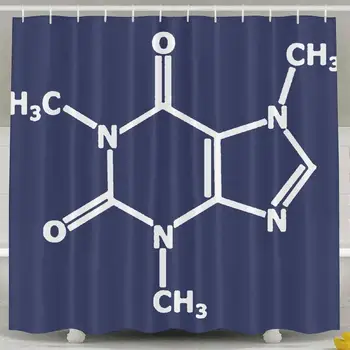 

Caffeine Molecule Science Shower Curtain Bath Curtain with Hooks