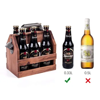 

Wooden Milk Bottle Rack 6 Pieces Beer Bracket Built-in Metal Bottle Opener Retro Beer Wooden Basket Solid Wood Wine Beer Basket