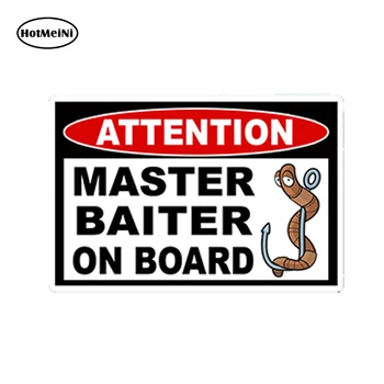 

HotMeiNi Car Styling Car Sticker Master Baiter Fishing Sticker Decal Fisherman Fish Boating Boat Bait Graphic13cm* .9cm
