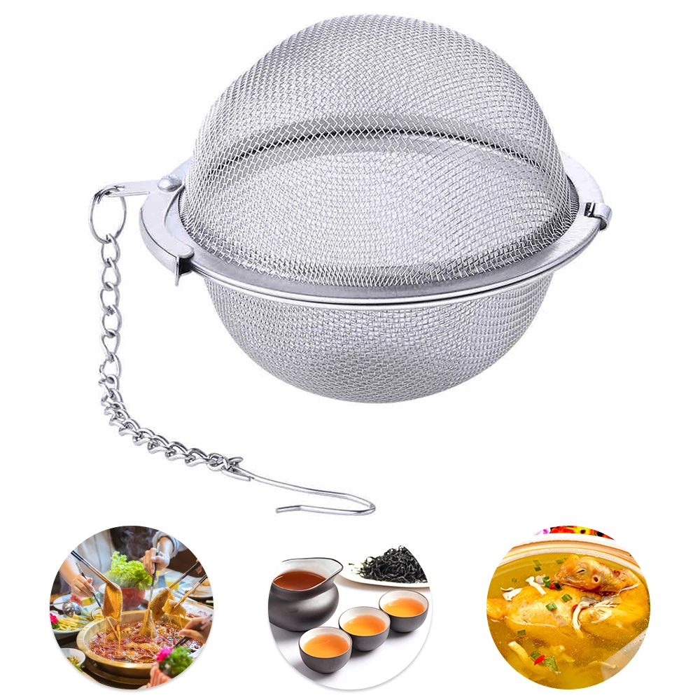 

Stainless Steel Teapot Tea Strainer Reusable Tea Bag Spice Seasoning Herbal Strainer Tool Ball Shape Mesh Infuser Filter