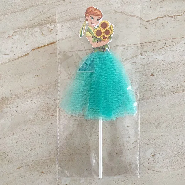 1pcs 21cm Princess Birthday Party Decorations Kids Cake Topper for Girls Birthday Decoration Anniversaire Cake Supplies Elsa