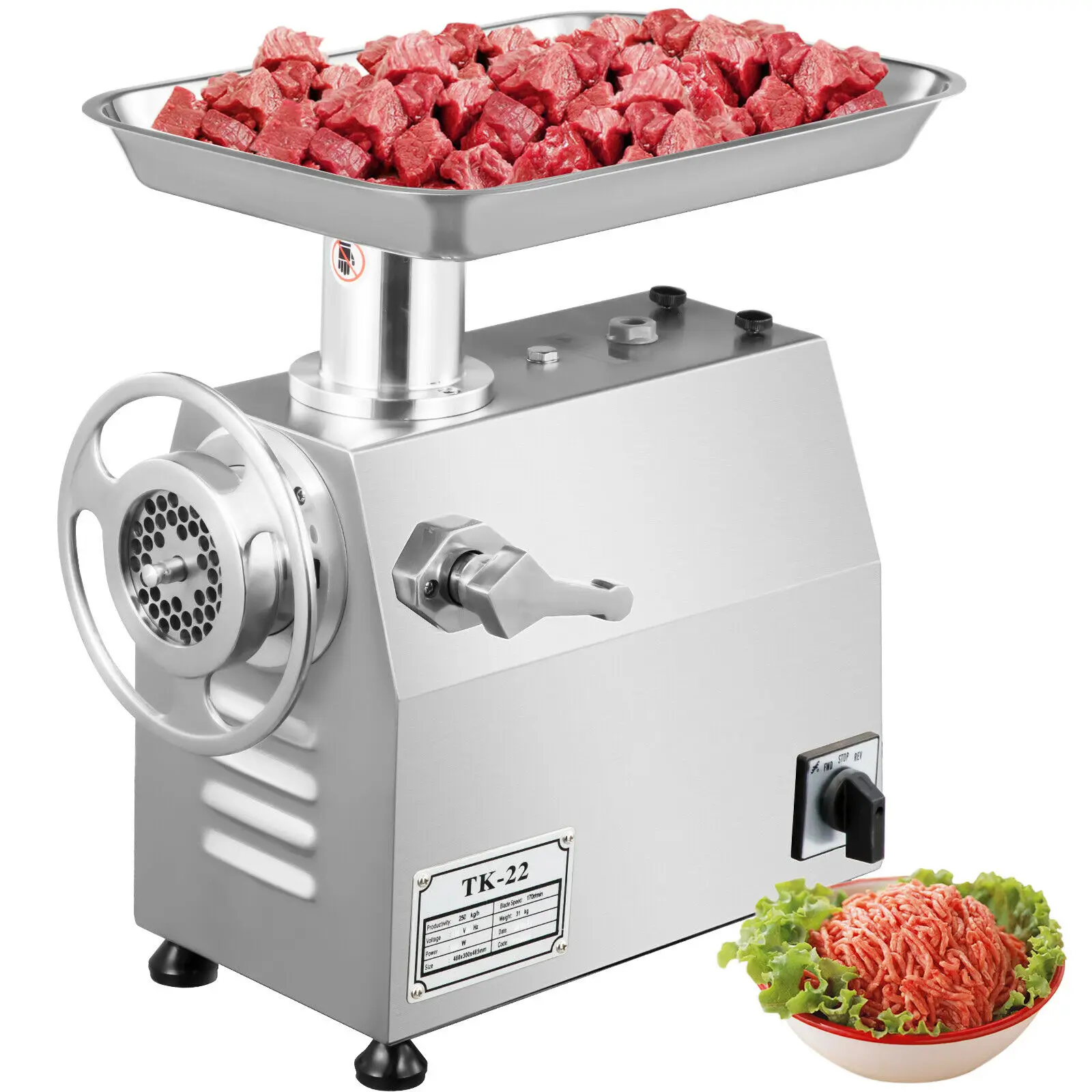 800 Вт 250 кг/ч Коммерческая электрическая мясорубка промышленная - Цена: 