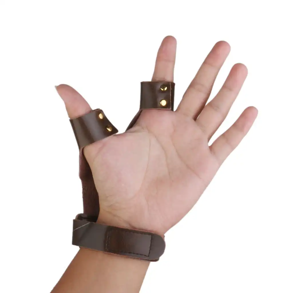 2 x leather archery shooting hunting pull arrow