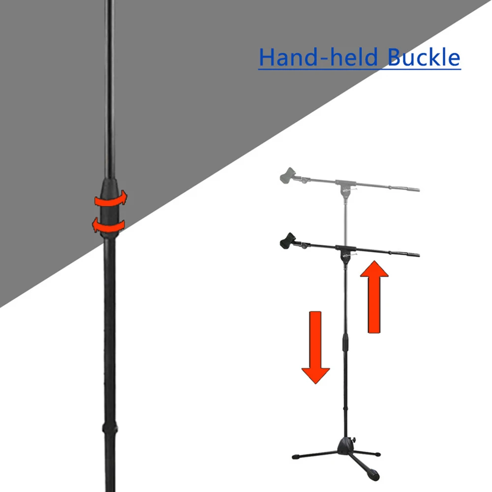 Floor Microphone Tripod Swing Arm Retractable Metal Microphone Stand Stage Performance Live Bracket Desktop Mic Tripo