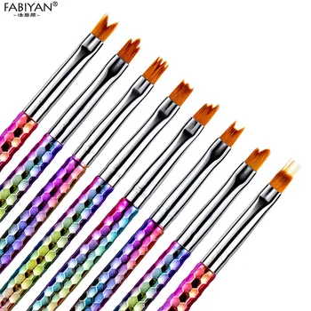 

8Pcs Nail Art Mermaid Brush Gradient French Moon Shading Pen Painting Drawing Tips Acrylic Gel UV Polish Design Manicure Tools