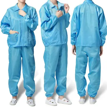 

Reusable Protective Clothing Suit Antistatic Isolation Suit Protective Clothing Dustproof Split Suit Lapel Stripe Workwear Suit
