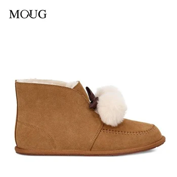 

Moug winter shoes women snow boots original Kallen flats handmade sheepskin platform ladies ankle boots