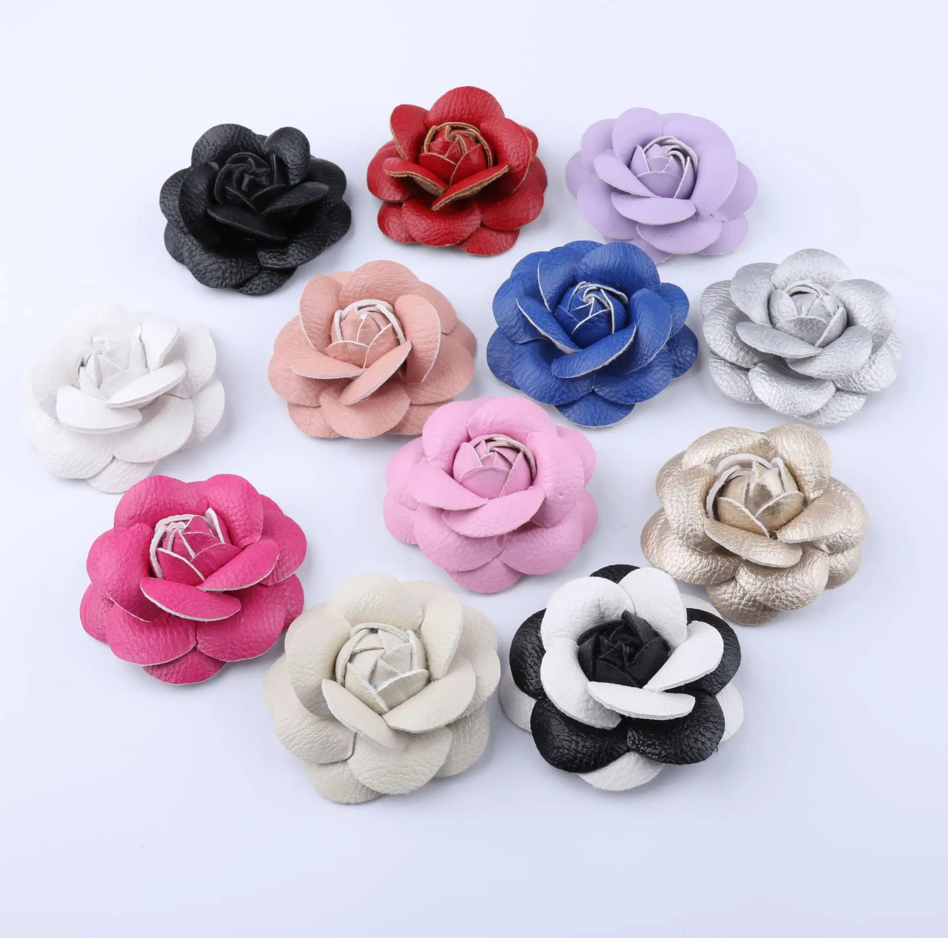 5pcs/6cm Artificial Leather Flower Head DIY Wedding Shoes Headdress Crafts Handmade Accessories | Дом и сад