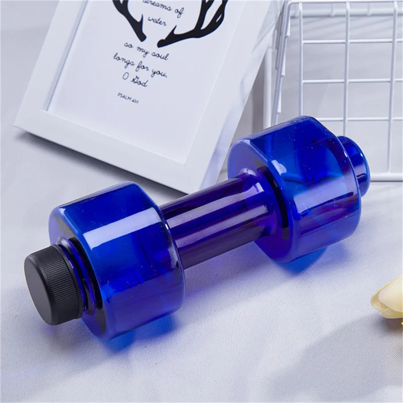 550ml Sport Dumbbell Cup Fitness Equipment Portable Leakproof Plastic Unbreakable PET Shaker For Men Gym Training