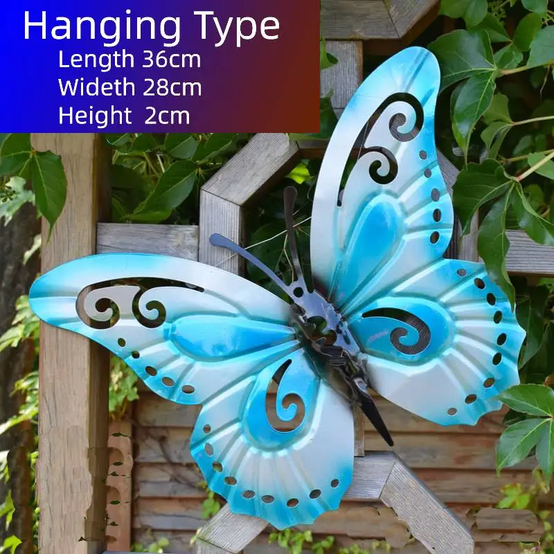 Grande simulação borboleta decoração ferro artesanato jardim