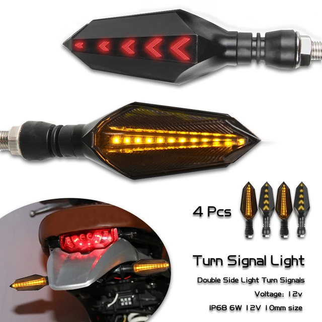 Motorcycle Led Turn Signals Light Indicator Signal Flasher Tail Light For  Motor 12v Flowing Water Blinker Flashing Light 2/4 Pcs - Motorcycle Signal  Lamp - AliExpress