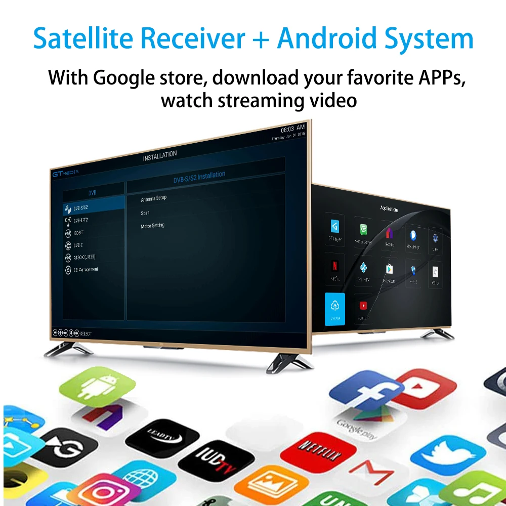 GTMEDIA GTC спутниковый ТВ приемник DVB S2 C T2 android 6 0 TV BOX 2 Гб оперативной памяти 16