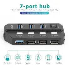 USB 3,0/USB 3,1 концентратор 7 портов расширитель конвертер расширительный разветвитель для MacBook поддержка горячей замены подключи и играй удобный