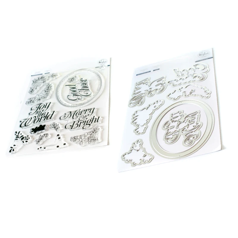 CH 2020 New MERRY AND BRIGHT FRAME Cutting Metal Decorative Scrapbooking Steel Craft Die Cut and Stamps Embossing Card Stencil | Дом и сад