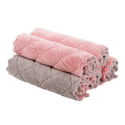 3pcs pink coffee C006 полотенца для посуды из микрофибры тряпка абсорбент не безворсовый антипригарное масло протирать стол кухня Чистящая Ткань Инструменты гаджеты - Цвет: 3pcs pink coffee