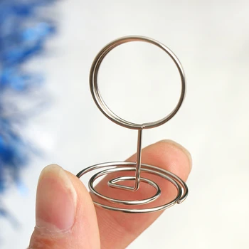 

5PCs/lot Circle Shape Business Card Holder Office Message Folder Wedding Party Card Holder Desktop Note Clip Table Number Stand