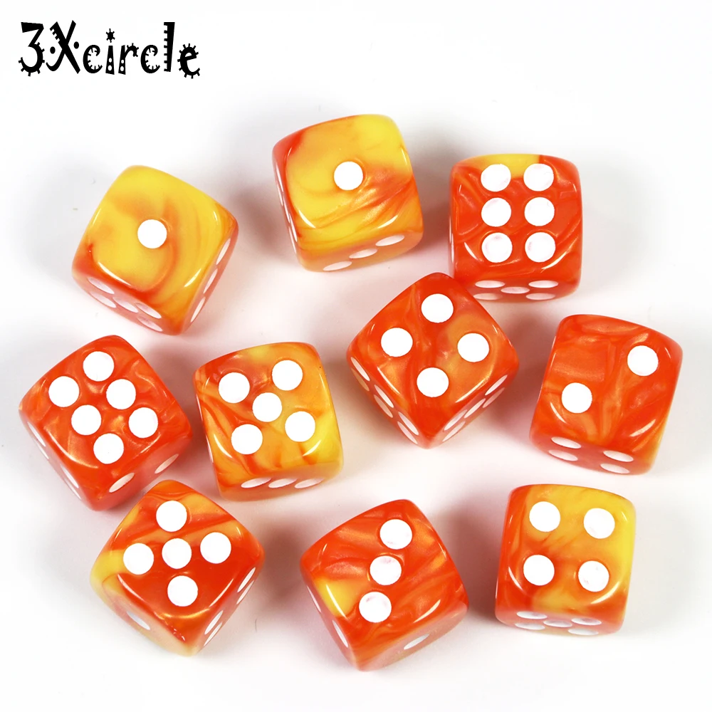 Высокое качество игральные кости 12 мм 10 шт./компл. D6 для азартных игр кубики