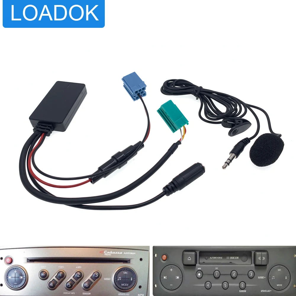 Автомобильный Bluetooth 5 0 Aux-кабель микрофон свободные руки адаптер для вызова Renault