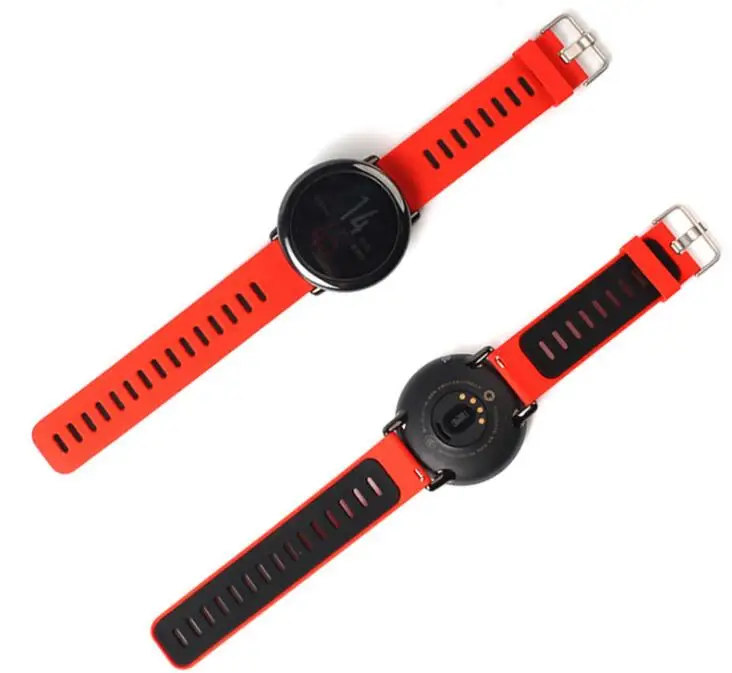 Soft Silicone Strap For Amazfit GTR 47MM Bracelet For huami amazfit stratos 2 pace Smart Watch Band Dual Color wrist strap 22mm