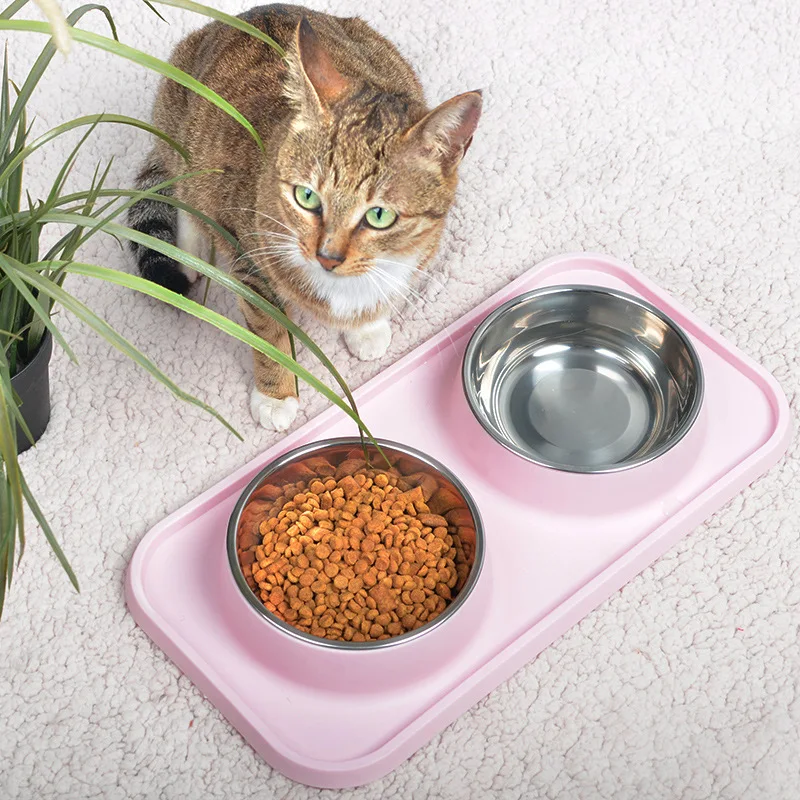 Title 4, Cat Bowl Non-slip Double Cat Bowl With Raised S...