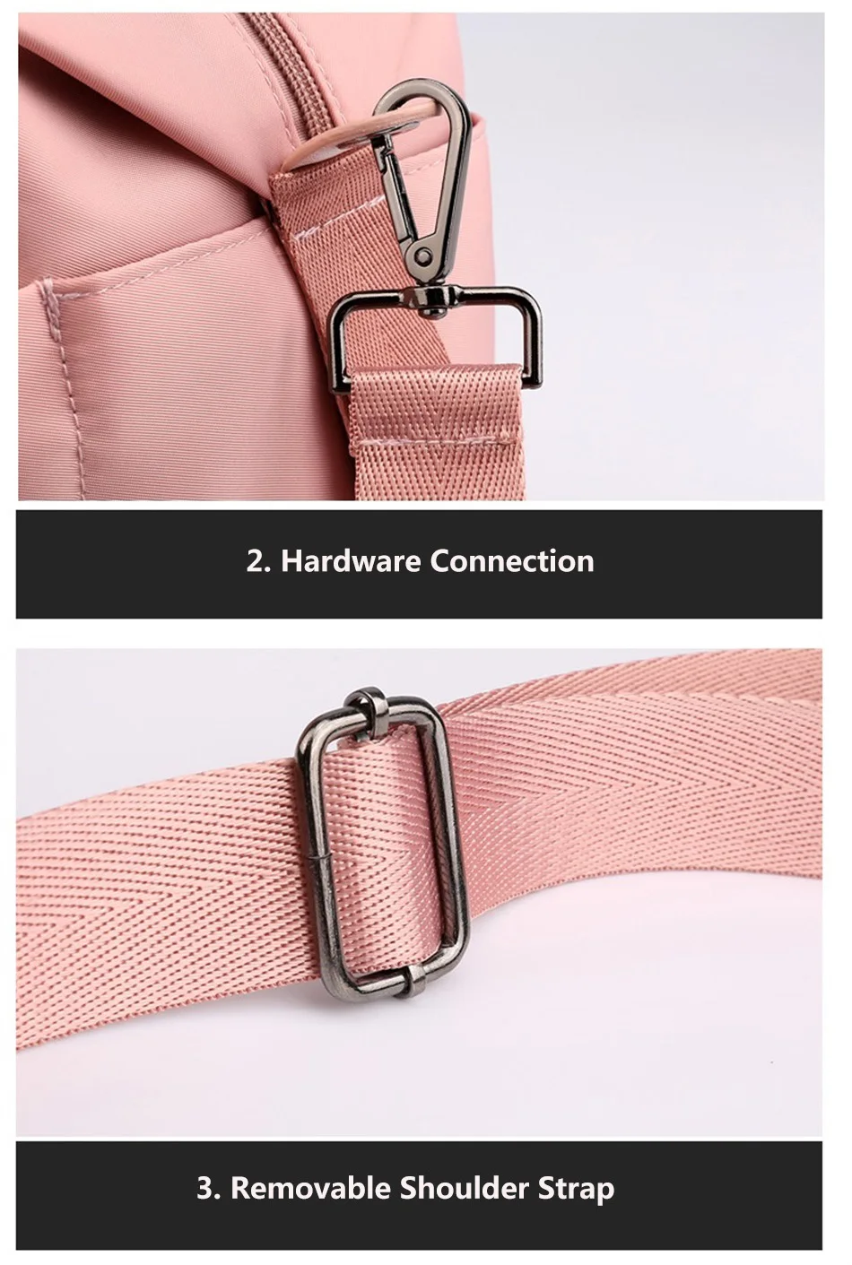 Outdoor Leisure Fashion Female Bag New Trend Fashion Simple Portable Single Shoulder Bag Waterproof Solid Color Nylon Female Bag