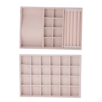 

2pcs Earrings Bracelet Pendant Rings Jewelry Box Tray Display Stand Case