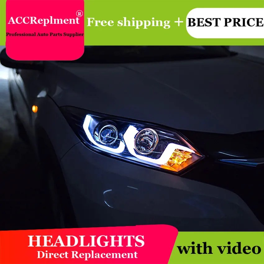 Автомобильный Стайлинг для Honda Vezel фары- светодиодный фонарь светодиодный drl H7 hid Bi-Xenon двойные линзы ближнего света
