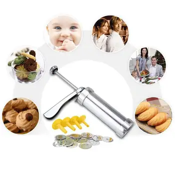 

1set DIY Biscuit Machine Manual Cookies Press Baking Noozzles Cookies with 4 Tools Christmas Molds Accessories 20 Z5T6