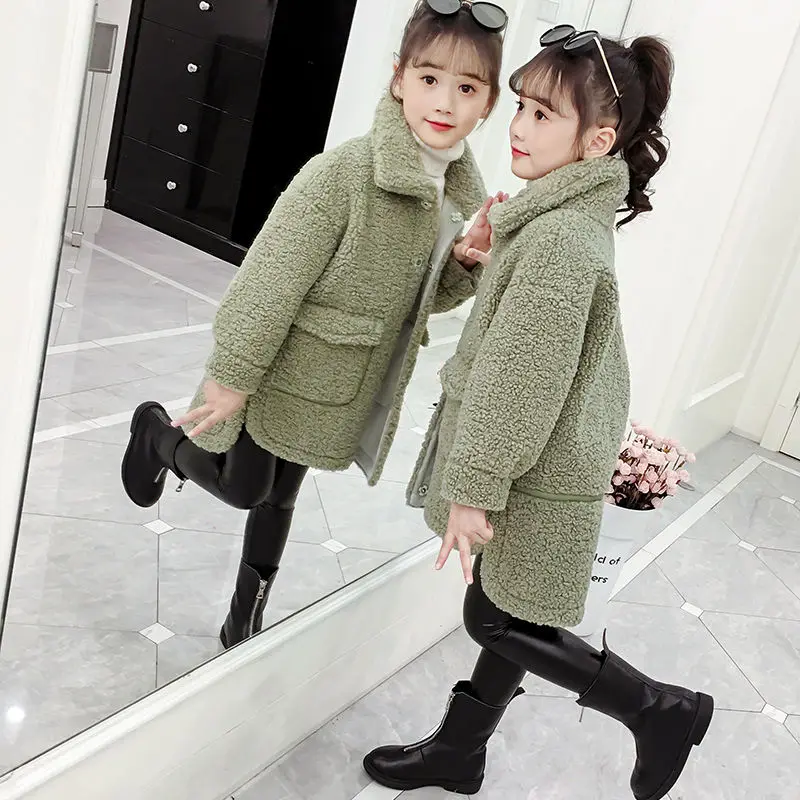 Куртка для девочек плотная теплая детская одежда на осень и зиму детская длинная куртка для маленьких девочек, верхняя одежда, пальто, для малышей 110-160
